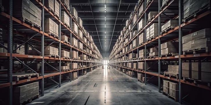 Long Warehouse Aisle